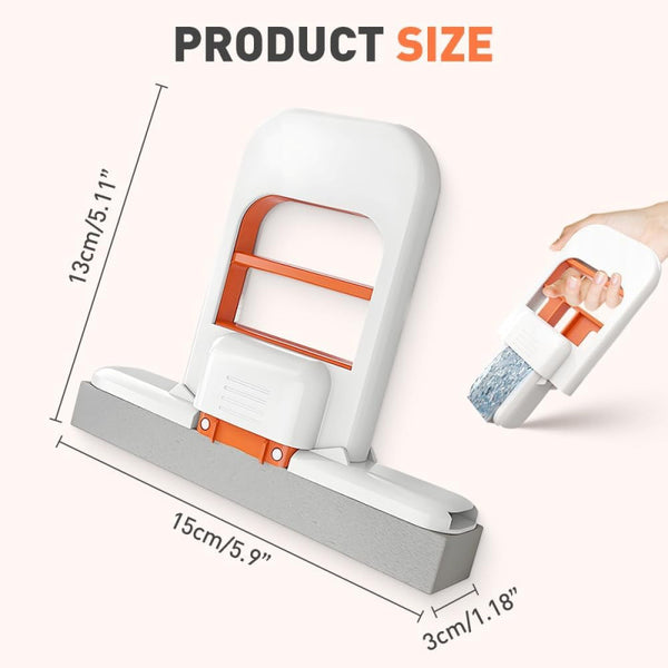 Foldable Desktop Mop, Mini Sponge Mop, Portable Mini Self Squeezing Wet Dry Mops for Bathroom & Kitchen
