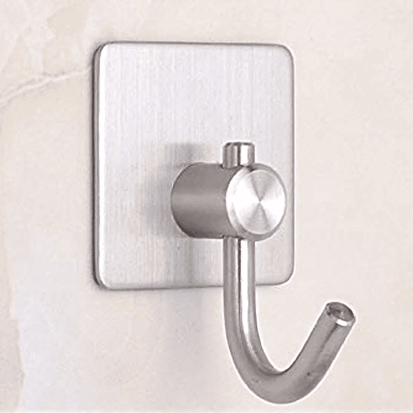 Stainless Steel Square Hook, Home Kitchen Wall Door Hanger, Self Adhesive Multipurpose Rustproof Hook, Wall Mount Clothes Hook, Heavy Duty for Wall Sticking Hooks