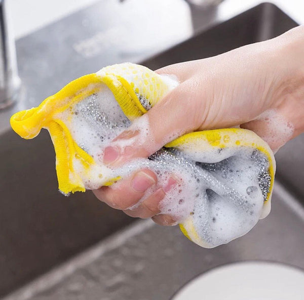 Double Sided Dishwashing Sponge, Pan Pot Dish Wash Sponge, Tableware Dish Washing Brush