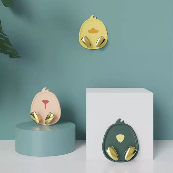 Cute Duck Shaped Wall Storage Hook, Useful Wall Hangers Hooks Power Plug Socket Holder, Non-Punching Non-Trace Hook