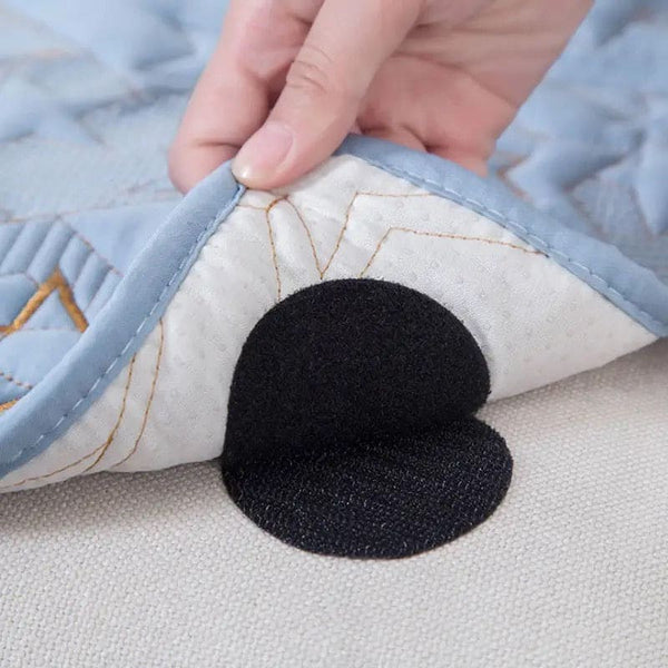 Set Of 4 Hook And Loop Dot Tape, Carpet Anti Slip Mat Sticker, Heavy Duty Rug Carpet Gripper Pad, Double Sided Sticky Back, Sticky Back Hook Loop Dots, Double Sided Sticky Coin Tape, Anti Curling Carpet Tape, Home Bathroom Sticking Tape