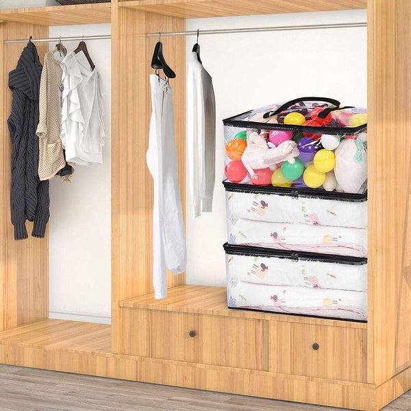 Comforter Storage Bag, Transparent Moving Totes with Sturdy Zipper, Zipper Bag For Clothes, Blankets & Comforter