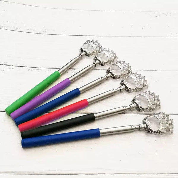 Stainless Steel Telescopic Back Scratcher, Claw Portable Massager, Anti Itch Self Massager, Hackle Hand Telescopic Back Scratcher, Bear Claw Extendable Telescoping Itch Sticks