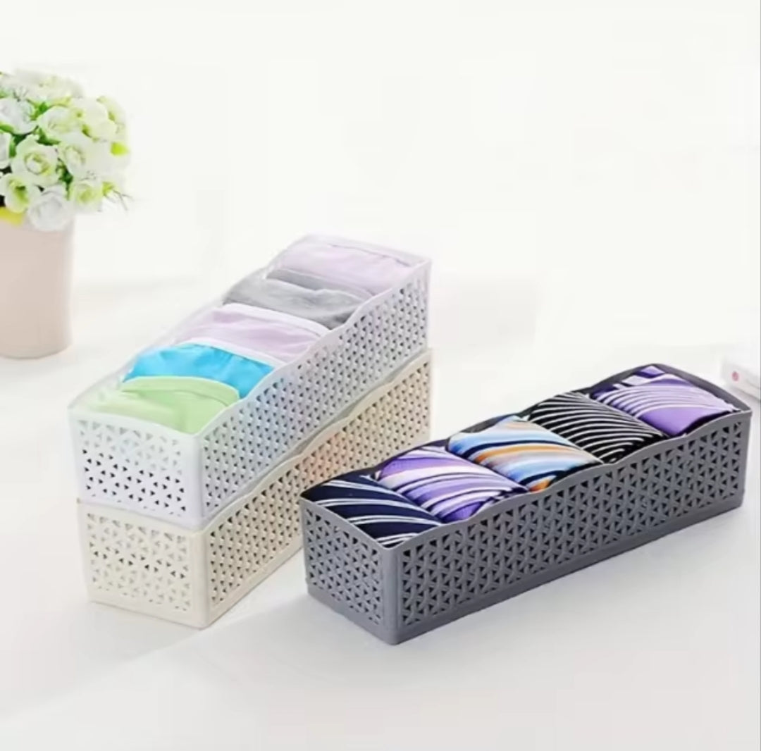 5 Grids Socks Organizer, Storage Organizer for Home Closet, 5 Grids Drawer Divider
