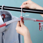Folding Cloth Hanger, Multifunctional Windproof Clip Drying Rack, Household Anti Slip Clothes Holder, Travel Essentials Clothes Rack, Home Wardrobe Storage Rack, Anti Skid Coat Hangers, Space Saving Hangers for Home Travel Outdoor Camping