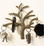 Creative Tree Design Key Holder, 7 Hooks Tree Key Holder, New Decorative Tree Shaped Metallic Antique Design Wall Mounted Key Holder, Wall Mount Key Holder For Home Decoration