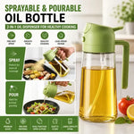 Sprayable & Pourable Oil Bottle – 2-in-1 Oil Dispenser for Healthy Cooking