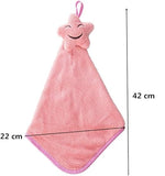 Star Kitchen Cleaning Towel, Microfiber Hanging Hand Towel, Cute Baby Towel, Bathing Towel For Children Kids Bathroom, Soft Hand Drying Towel, Coral Velvet Absorbent Cloth, Sink Towel with Loop, Hand Kitchen Towel Napkin with Ties