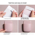 Self-Adhesive Remote Control Storage Box, Phone Charging Station