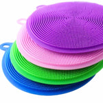 Set of 4 Multipurpose Silicone Dish Sponge, Kitchen Cleaning Scrubber, Silicone Dish Scrubber
