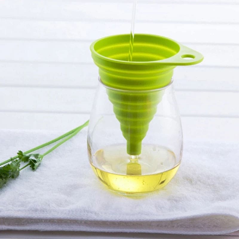 Flexible Silicone Foldable Kitchen Funnel, Liquid Oil Hopper Tool Kitchen Funnels for Bottle Liquid Transfer