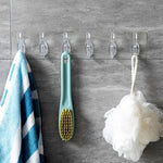 6 Hooks Hanging Sticker, Kitchen Storage Tools, Bathroom Hanger Storage Holder, Non-marking Strong Sticking Hanger