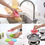 Set of 4 Multipurpose Silicone Dish Sponge, Kitchen Cleaning Scrubber, Silicone Dish Scrubber
