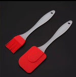 Set Of 2 Silicone Spatula, Barbeque Brush Cooking Utensil Tool Kit, Heat Resistant BBQ Oil Condiment Brushes Cake, Silicon Spatula Spoon Heat Oiling Brushes, Non-Stick Silicon Kitchen Utensils