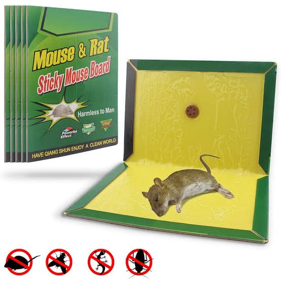 Set of 5 Mouse Trap Glue Pad, Sticky Rat Mouse Board, Mouse Rat Snake Bugs Mice Catcher, Mouse Catcher Glue Board, Mice Professional Strength Glue And Foldable Cardboard