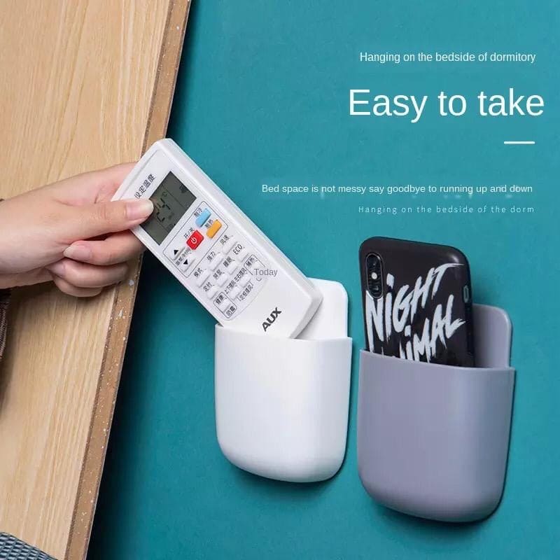Self-Adhesive Remote Control Storage Box, Phone Charging Station