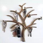 Creative Tree Design Key Holder, 7 Hooks Tree Key Holder, New Decorative Tree Shaped Metallic Antique Design Wall Mounted Key Holder, Wall Mount Key Holder For Home Decoration