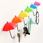 Set of 3 Creative Umbrella Self Wall Hook, Key Hair Pin Holder, Mini Umbrella Sticky Hooks, Home Decorative Hanging Hooks, Home Storage Organizer, Kitchen Bathroom Home Use Hook
