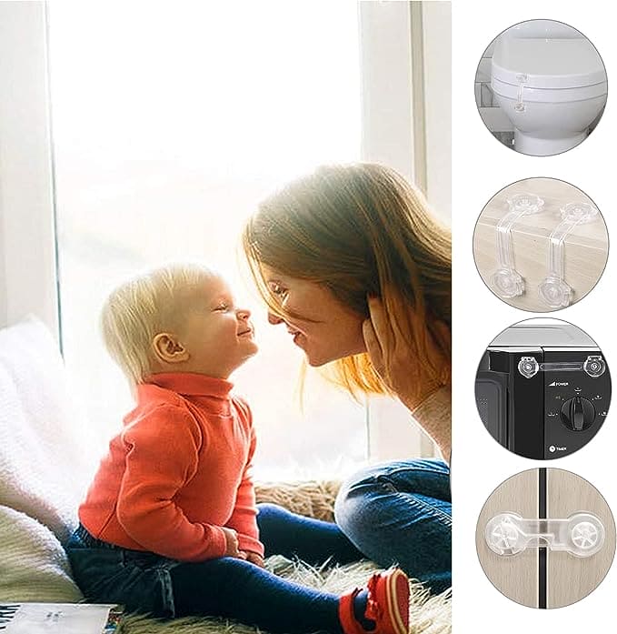 Strap Drawer Lock, Baby Cabinet Locks, Home Baby Anti-pinch Safety Protection Buckle, Children Security Protector, Multifunction Child Baby Safety Lock, Flexible Transparent Lock